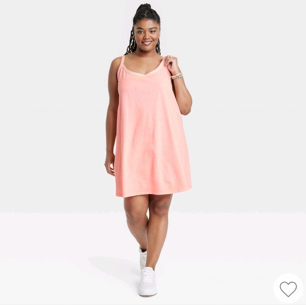 New Universal Thread Knit Sundress Swim Cover Up Coral Pink Orange Small Medium